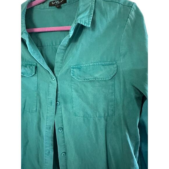 Velvet Heart Women's Linen Blend Button Front Roll Tab Sleeve Shirt Size XL - Picture 6 of 6